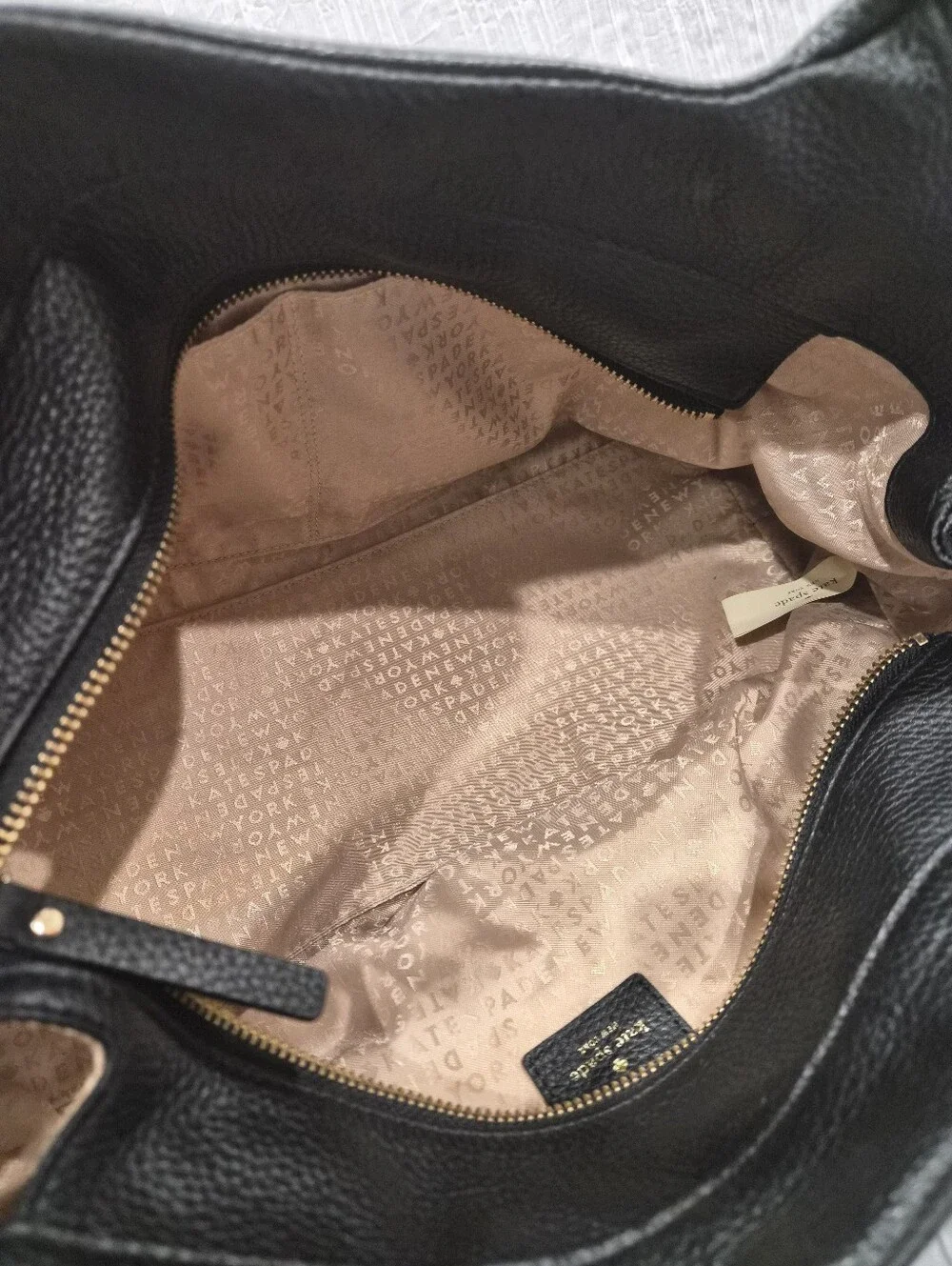 Kate Spade New York Berkshire Road Stevie Black Pebbled Leather Satchel Tote Bag